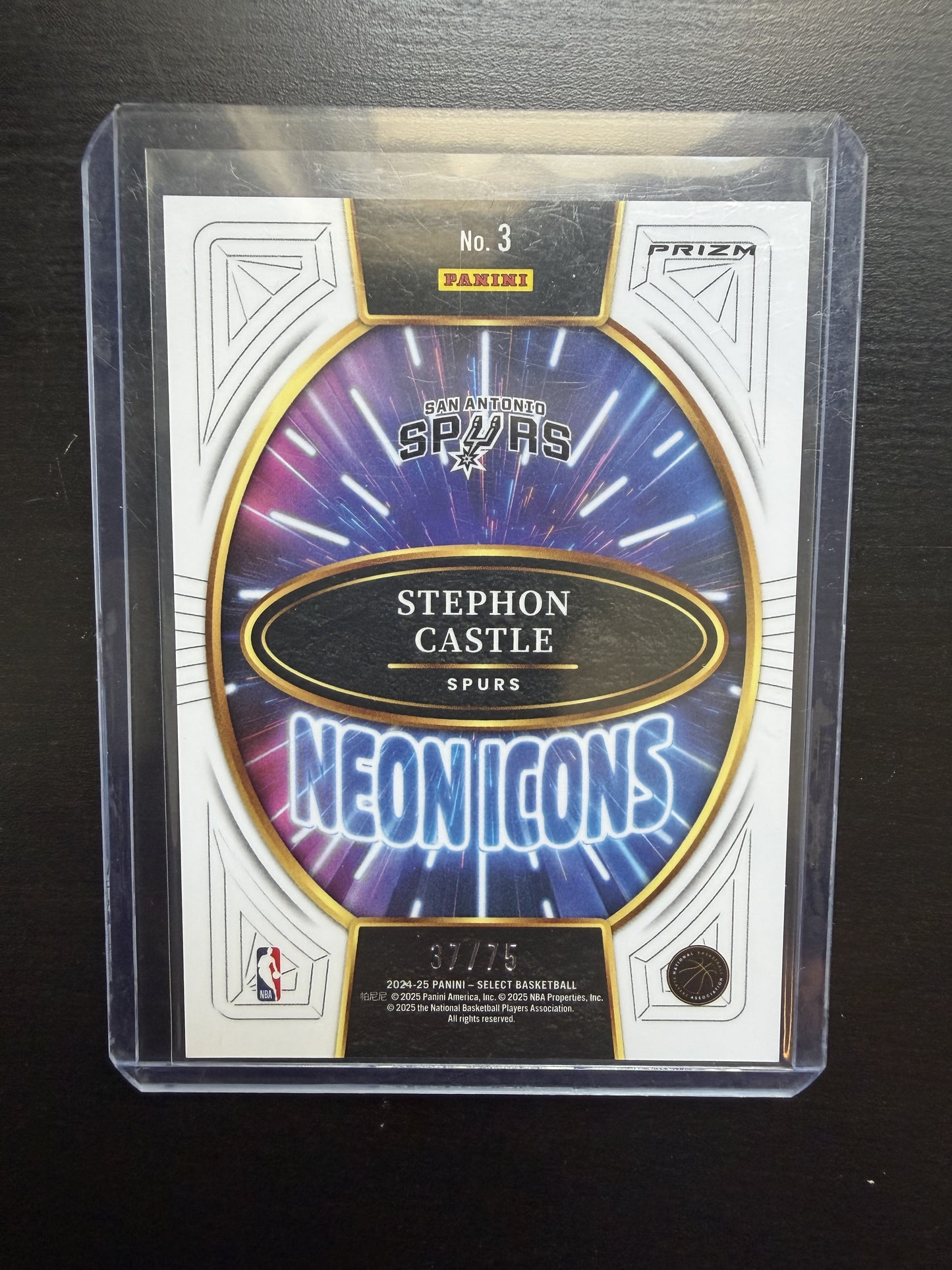 STEPHON CASTLE 2024 NEON ICON PURPLE CRACKED ICE #37/75
