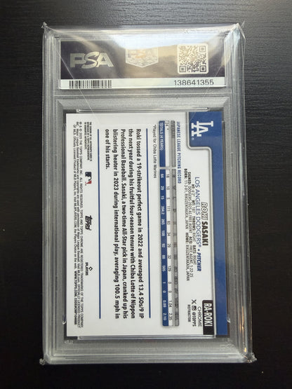 ROKI SASAKI 2025 ROOKIE AUTO #384/499 PSA 9 MINT 10